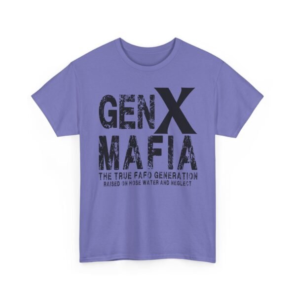 Unisex t-shirt from Twisted Angell with the sarcastic phrase “Gen X Mafia - The True FAFO Generation” printed on the front.