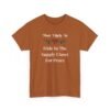 Unisex t-shirt from Twisted Angell with the sarcastic phrase “Most Likely To Hide In The Supply Closet For Peace” printed on the front.