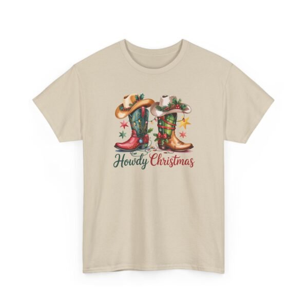 Unisex t-shirt from Twisted Angell with the sarcastic phrase “Howdy Christmas” printed on the front.
