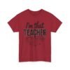 12683557371638517848_2048.jpeg Unisex t-shirt from Twisted Angell with the sarcastic phrase “I’m That Teacher They Told You About” printed on the front.