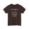 Unisex t-shirt from Twisted Angell with the sarcastic phrase “Most Likely To Burn The Christmas Cookies” printed on the front.