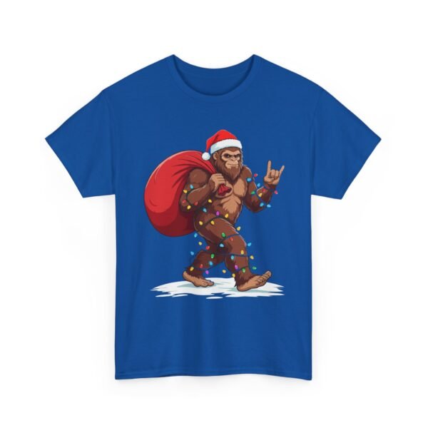 Unisex t-shirt from Twisted Angell with the sarcastic phrase “Holiday Bigfoot” printed on the front.