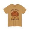 Unisex t-shirt from Twisted Angell with the sarcastic phrase “Guess What? Turkey Butt!” printed on the front.