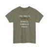 Unisex t-shirt from Twisted Angell with the sarcastic phrase “Most Likely To Bring Up Politics At Dinner” printed on the front.