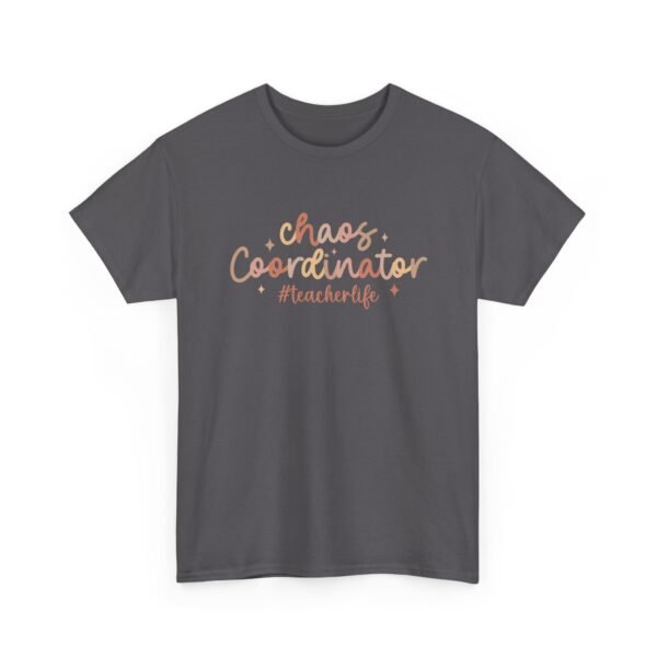 12902160225572561324_2048.jpeg Unisex t-shirt from Twisted Angell with the sarcastic phrase “Chaos Coordinator #teacherlife” printed on the front.