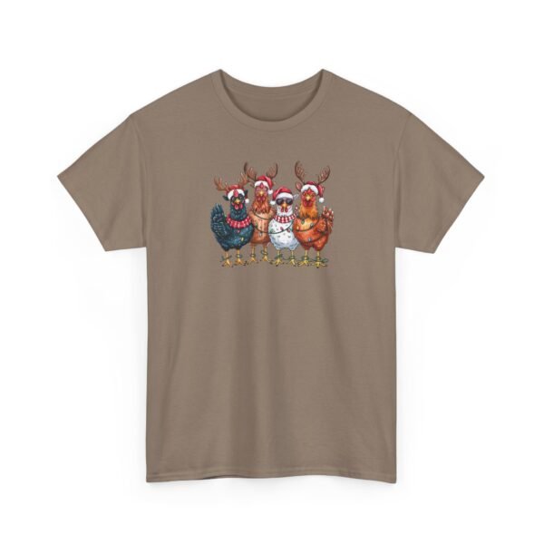 Unisex t-shirt from Twisted Angell with the sarcastic phrase “Holiday Chickens” printed on the front.