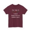 Unisex t-shirt from Twisted Angell with the sarcastic phrase “Most Likely To Cancel Homework For Holiday Spirit” printed on the front.