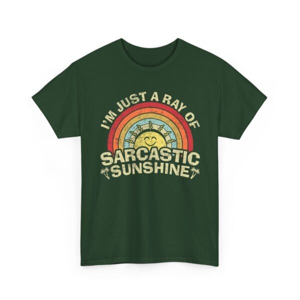 Unisex t-shirt from Twisted Angell with the sarcastic phrase “I'm Just A Ray Of Sarcastic Sunshine” printed on the front.