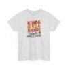 Unisex t-shirt from Twisted Angell with the sarcastic phrase “Kinda Give a Damn, Kinda Don't Care” printed on the front.
