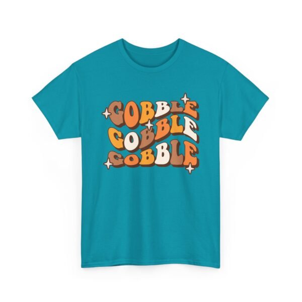 Unisex t-shirt from Twisted Angell with the sarcastic phrase “Thanksgiving Gobble Gobble” printed on the front.