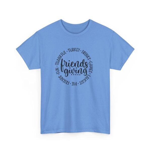 Unisex t-shirt from Twisted Angell with the sarcastic phrase “Friendsgiving” printed on the front.