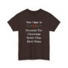 Unisex t-shirt from Twisted Angell with the sarcastic phrase “Most Likely To Decorate The Classroom Better Than Their Home” printed on the front.