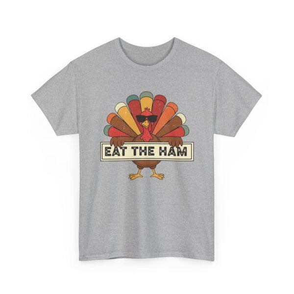 Unisex t-shirt from Twisted Angell with the sarcastic phrase “Eat the Ham” printed on the front.