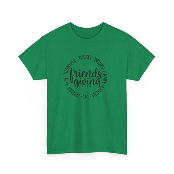 Unisex t-shirt from Twisted Angell with the sarcastic phrase “Friendsgiving” printed on the front.