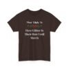 Unisex t-shirt from Twisted Angell with the sarcastic phrase “Most Likely To Have Glitter In Their Hair Until March” printed on the front.