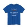 Unisex t-shirt from Twisted Angell with the sarcastic phrase “Most Likely To Post About The Grinch Being "Relatable” printed on the front.