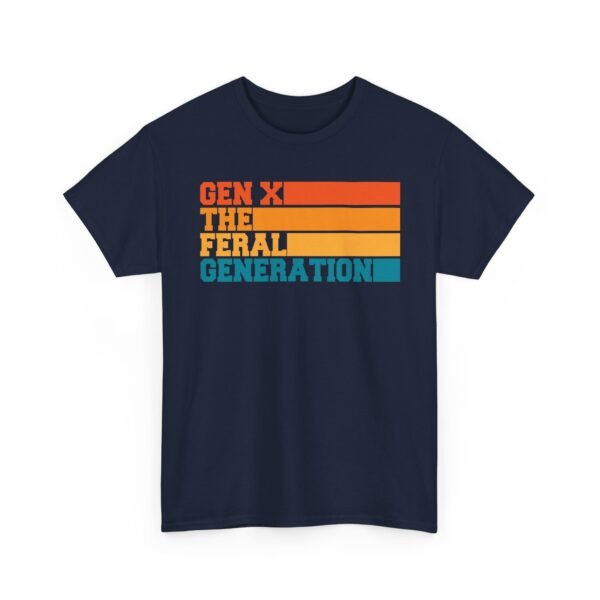 Unisex t-shirt from Twisted Angell with the sarcastic phrase “Gen X The Feral Generation” printed on the front.