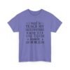 Unisex t-shirt from Twisted Angell with the sarcastic phrase “I Need To Teach My Facial Expressions How To Use Their Inside Voice” printed on the front.