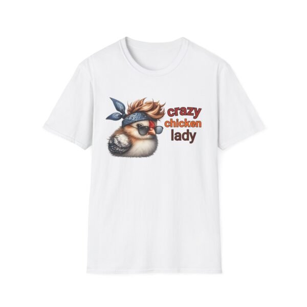 Unisex t-shirt from Twisted Angell with the sarcastic phrase “Crazy Chicken Lady” printed on the front.