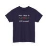 Unisex t-shirt from Twisted Angell with the sarcastic phrase “Most Likely To Elf Around” printed on the front.