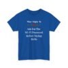 Unisex t-shirt from Twisted Angell with the sarcastic phrase “Most Likely To Ask For The Wi-Fi Password Before Saying Hello” printed on the front.