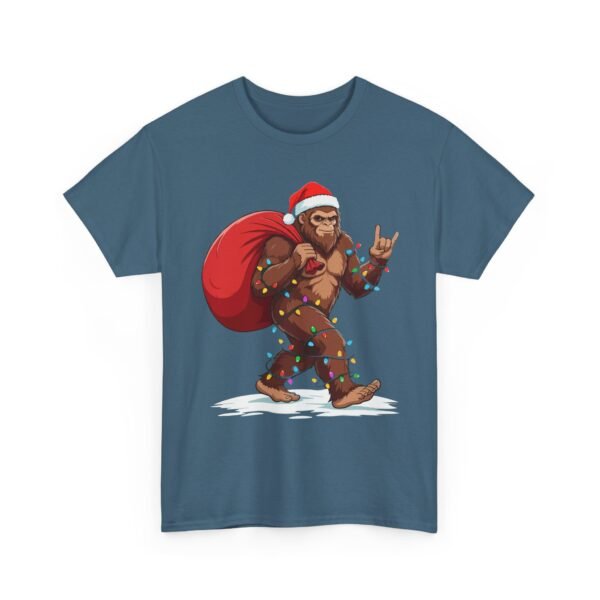 Unisex t-shirt from Twisted Angell with the sarcastic phrase “Holiday Bigfoot” printed on the front.