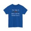 Unisex t-shirt from Twisted Angell with the sarcastic phrase “Most Likely To Hide Until The Family Leaves” printed on the front.