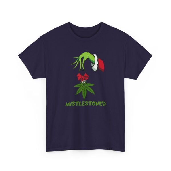 Unisex t-shirt from Twisted Angell with the sarcastic phrase “MistleStoned” printed on the front.