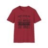 Unisex t-shirt from Twisted Angell with the sarcastic phrase “Don't Rush Me, It's Not The Last Minute, I have Plenty Of Time” printed on the front.