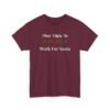 Unisex t-shirt from Twisted Angell with the sarcastic phrase “Most Likely To Work For Santa” printed on the front.