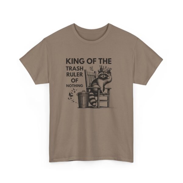 Unisex t-shirt from Twisted Angell with the sarcastic phrase “King Of The Trash, Ruler Of Nothing” printed on the front.