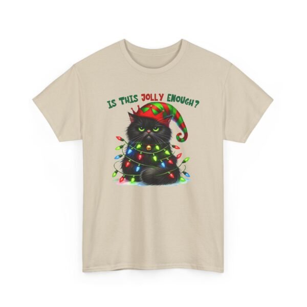 Unisex t-shirt from Twisted Angell with the sarcastic phrase “Is This Jolly Enough?” printed on the front.