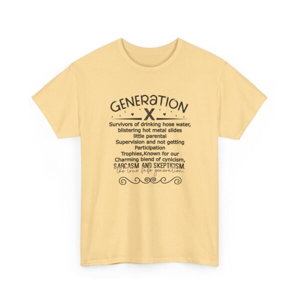 Sarcastic apparel design from Twisted Angell with the phrase “Generation X Definition - Sarcasm & Skepticism Tee” printed on the front.