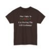 Unisex t-shirt from Twisted Angell with the sarcastic phrase “Most Likely To Cry During The Gift Exchange” printed on the front.