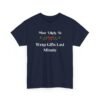 Unisex t-shirt from Twisted Angell with the sarcastic phrase “Most Likely To Wrap Gifts Last Minute” printed on the front.