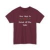 Unisex t-shirt from Twisted Angell with the sarcastic phrase “Most Likely To Drink All The Sake” printed on the front.
