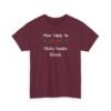 Unisex t-shirt from Twisted Angell with the sarcastic phrase “Most Likely To Make Santa Blush” printed on the front.