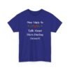 1422276949025212748_2048.jpeg Unisex t-shirt from Twisted Angell with the sarcastic phrase “Most Likely To Talk About Diets During Dessert” printed on the front.
