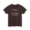 Unisex t-shirt from Twisted Angell with the sarcastic phrase “Most Likely To Take Naughty List Selfies” printed on the front.