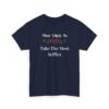 Unisex t-shirt from Twisted Angell with the sarcastic phrase “Most Likely to Take the Most Selfies” printed on the front.