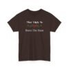 Unisex t-shirt from Twisted Angell with the sarcastic phrase “Most Likely to Burn the Ham” printed on the front.
