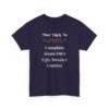 Unisex t-shirt from Twisted Angell with the sarcastic phrase “Most Likely To Complain About HR's Ugly Sweater Contest” printed on the front.