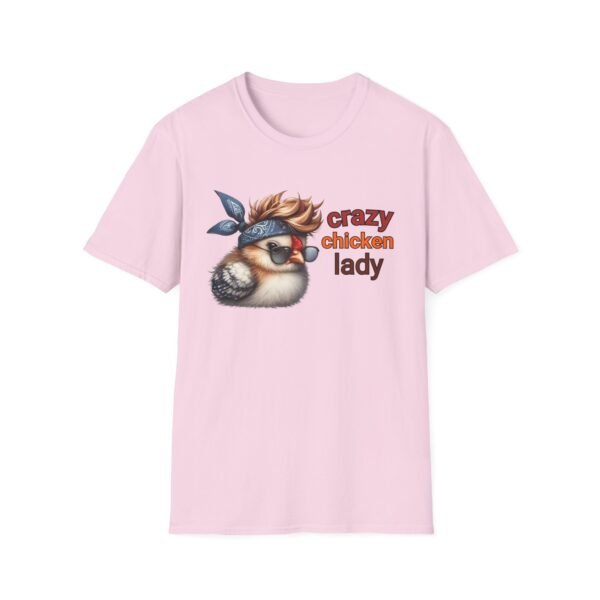 Unisex t-shirt from Twisted Angell with the sarcastic phrase “Crazy Chicken Lady” printed on the front.