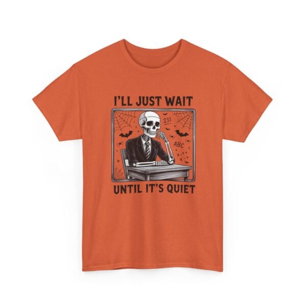 Unisex t-shirt from Twisted Angell with the sarcastic phrase “I'll Just Wait Until It's Quiet” printed on the front.