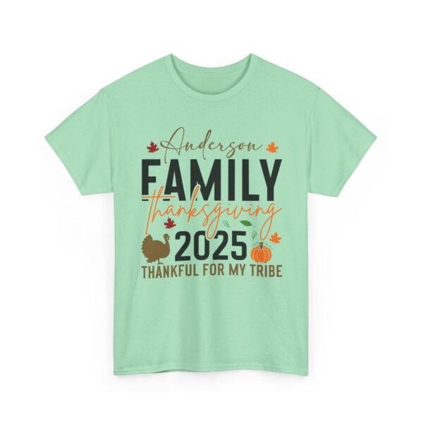 14561038280869424789_2048-1.jpeg Sarcastic apparel design from Twisted Angell with the phrase “Personalized Family Thanksgiving Thankful For My Tribe Tee 2025” printed on the front.
