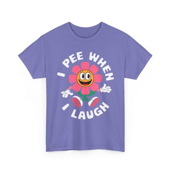 Unisex t-shirt from Twisted Angell with the sarcastic phrase “I Pee When I Laugh” printed on the front.