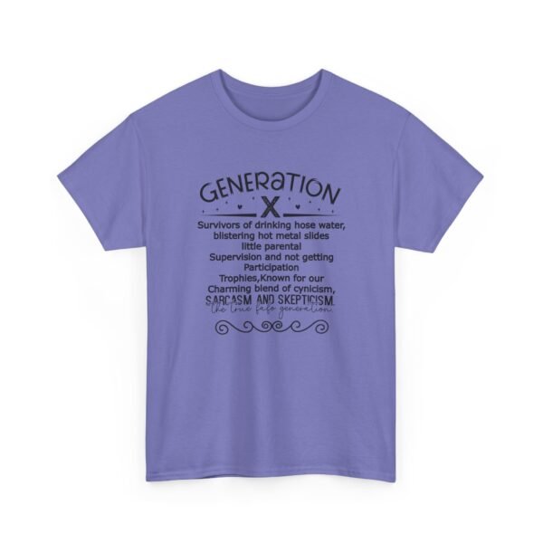 Sarcastic apparel design from Twisted Angell with the phrase “Generation X Definition - Sarcasm & Skepticism Tee” printed on the front.