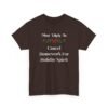 Unisex t-shirt from Twisted Angell with the sarcastic phrase “Most Likely To Cancel Homework For Holiday Spirit” printed on the front.