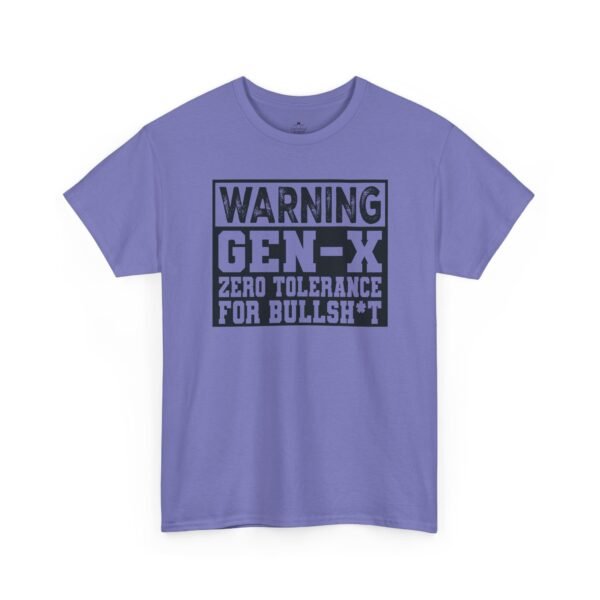 14851761751922315167_2048.jpeg Unisex t-shirt from Twisted Angell with the sarcastic phrase “Gen-X Warning - Zero Tolerance for Bullsh*t” printed on the front.