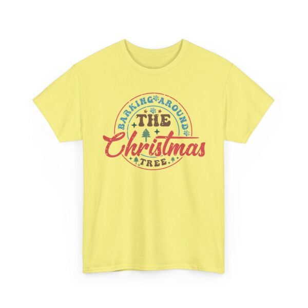 Unisex t-shirt from Twisted Angell with the sarcastic phrase “Barking Around The Christmas Tree” printed on the front.